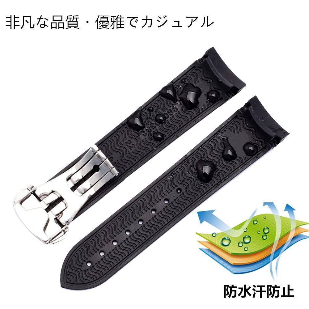 OMEGA ラバーベルト 20mm ステンレスバックル オメガ ウォッチ