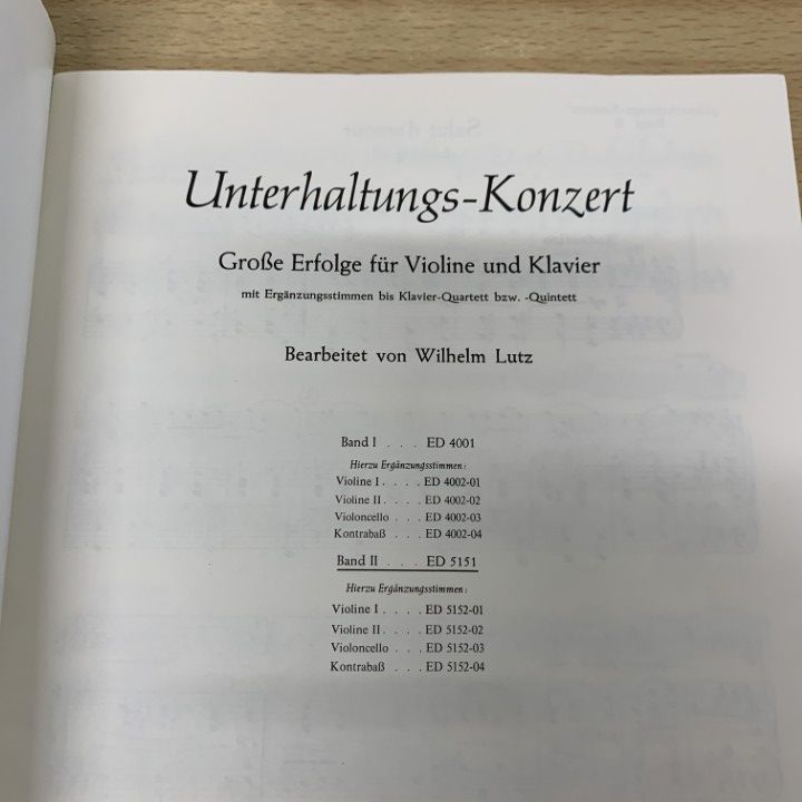 ○01)【同梱不可】Unterhaltungs-Konzert Band 2/SCHOTT/洋書