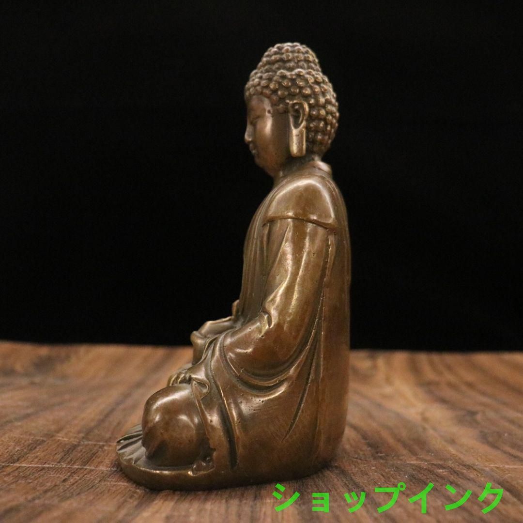 銅細工 釈迦牟尼仏像 仏教美術 置物 装飾品 工芸品 美術品 仏教美術 仏像 釈迦牟尼仏大日如来 家内 供養 置物 仏堂 銅像