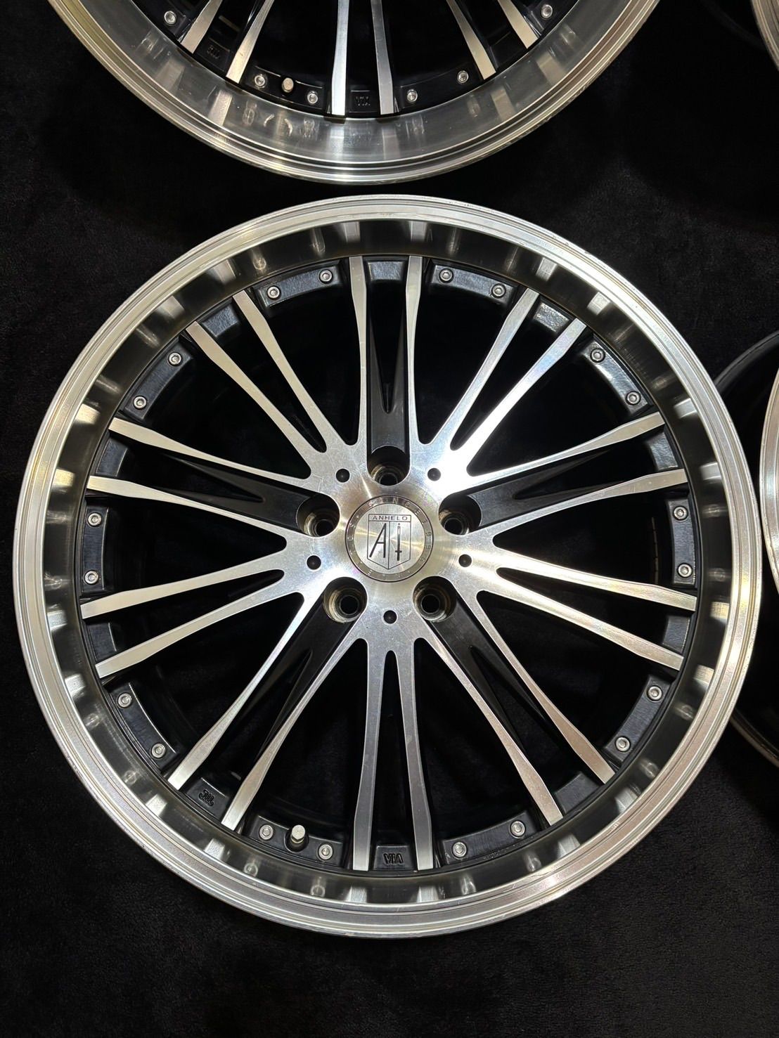 絶対お買い得！！ ANHELO 20インチ 8.5J 9.5J 35 38 114.3 5H アルミホイール 4本 セルシオ アリスト ブラポリ 深リム 1-K179