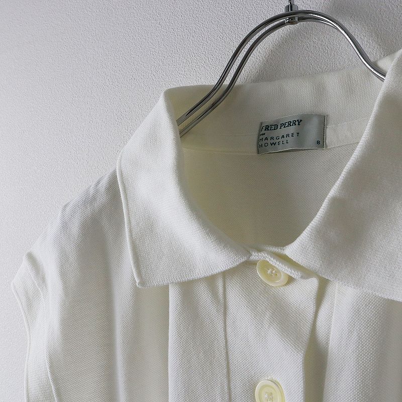 FRED PERRY FOR MARGARET HOWELL フレッドペリー マーガレットハウエル PIQUE SHIRT ノースリーブ ポロシャツ  8/ホワイト【2400013460743】 - メルカリ