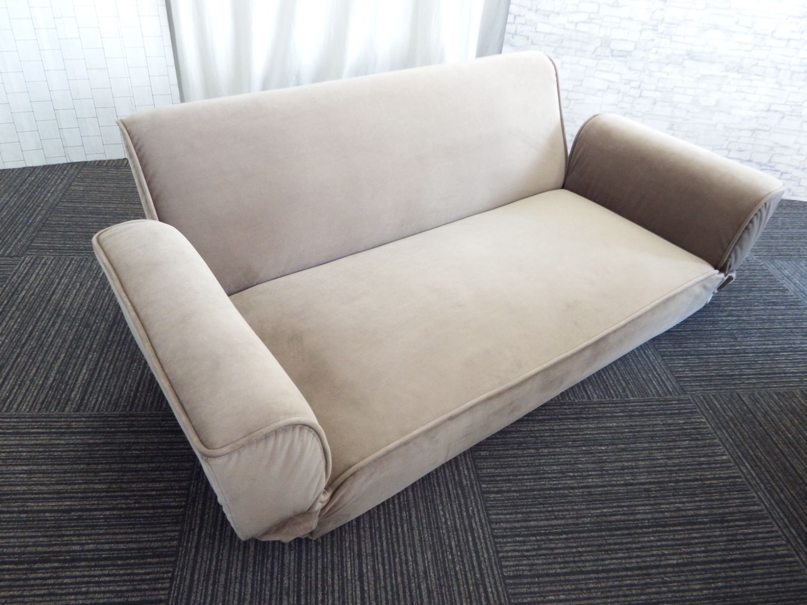 引取り ソファベッド ソファ 2人掛け ベージュ ソファ S0908