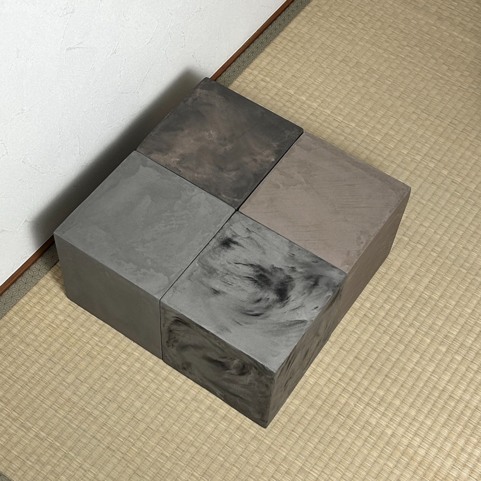 モールテックス ディスプレイ台 25cm角 グレージュ｜コンクリート 展示