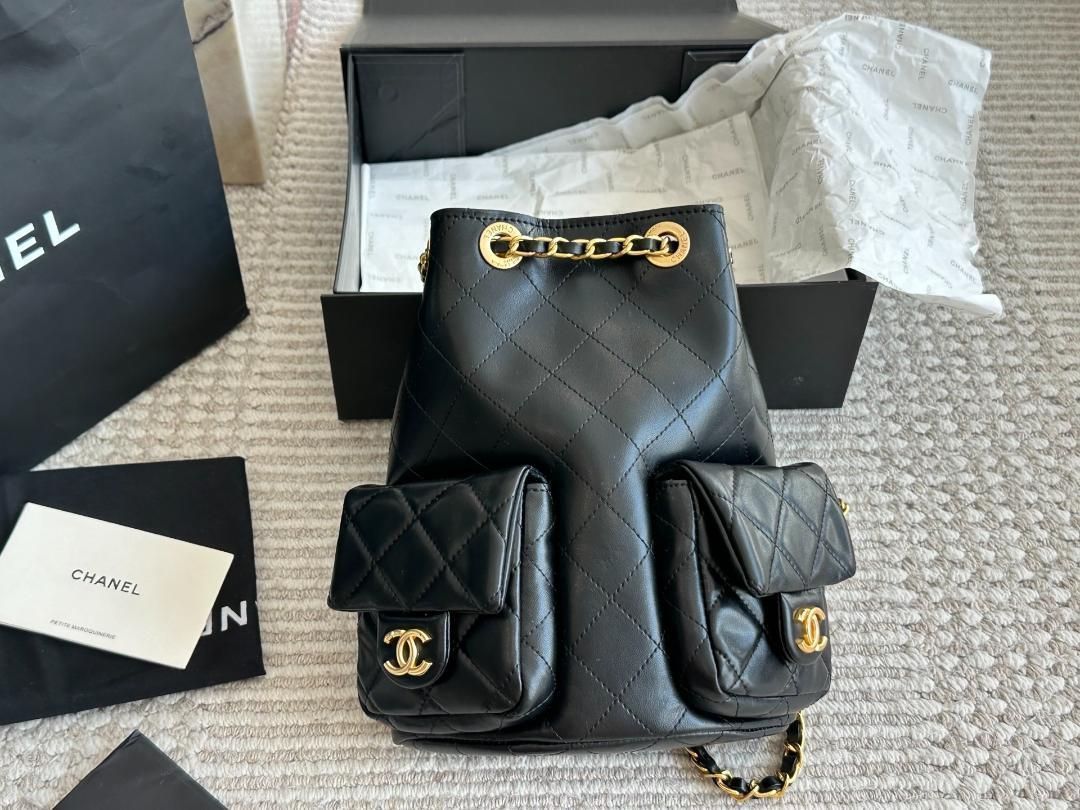 美品 ファッション CHANEL ブラック ショルダーバッグ - メルカリ