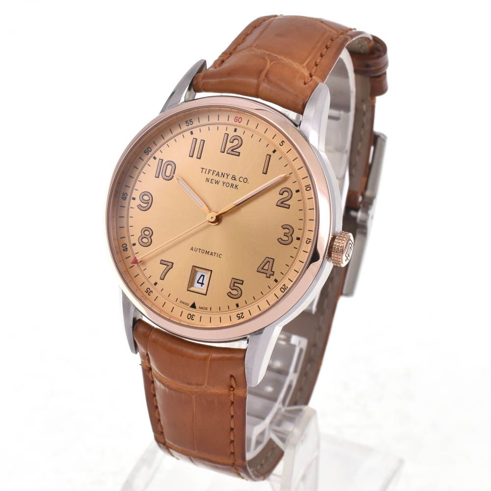 ティファニー TIFFANY-Co. CT60シリーズ デイト K18PG ベゼル 自動巻き メンズ 内 き I 142576