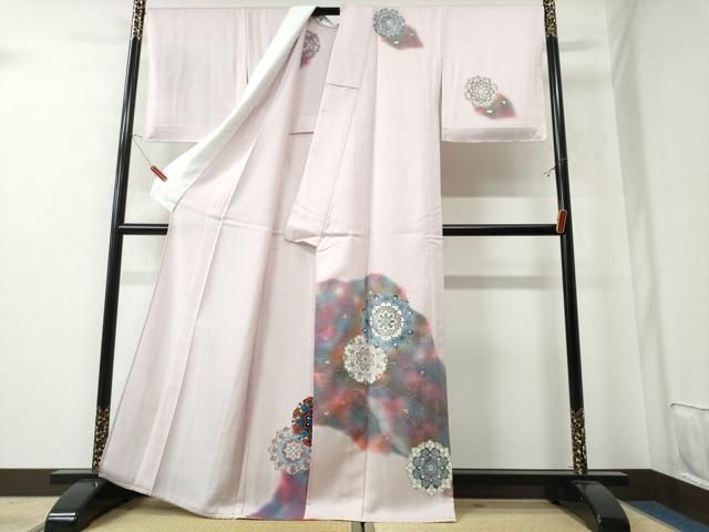 平和屋着物▽訪問着 単衣 雲重ね文 暈し染め 洗える着物