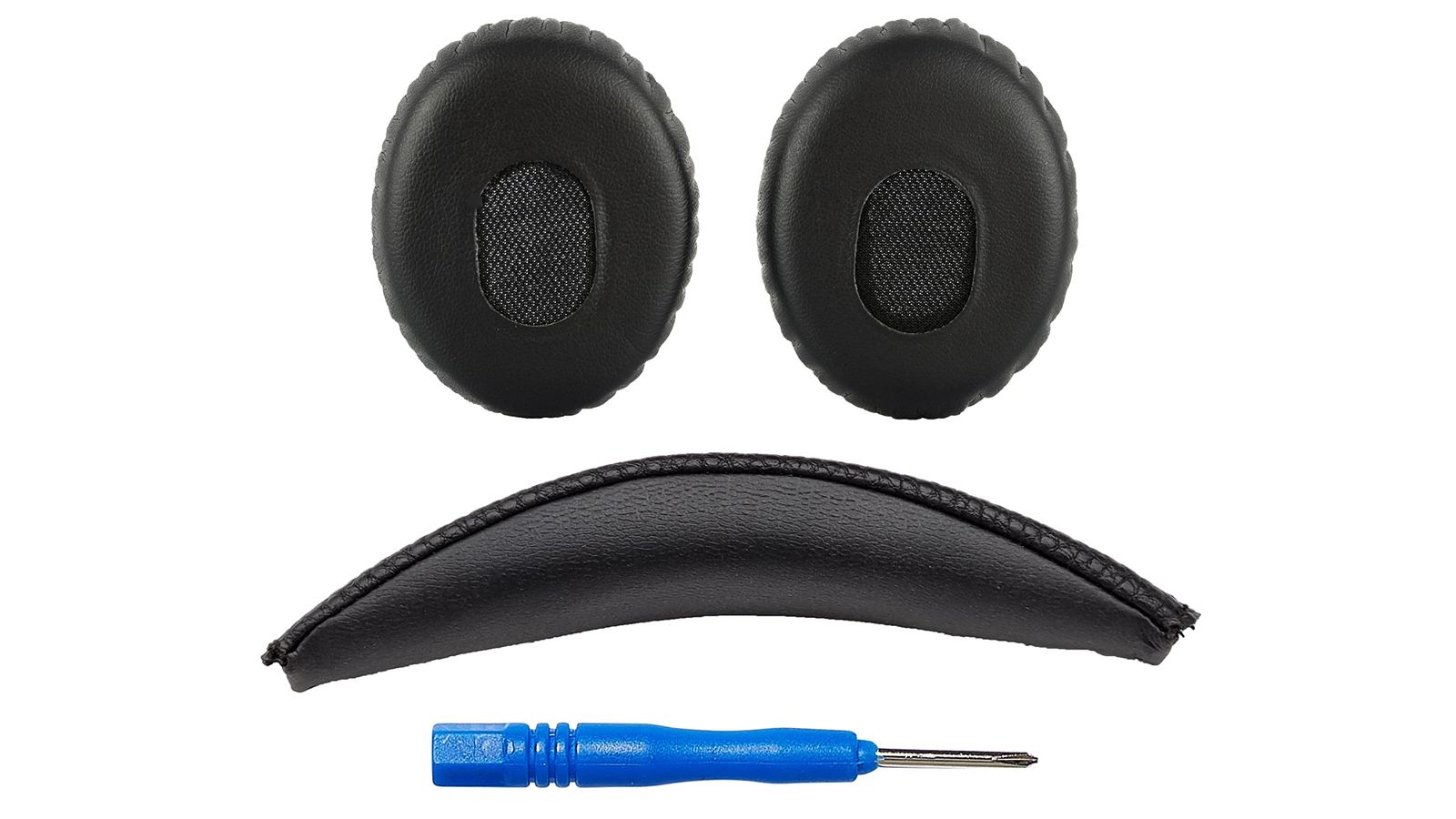 交換用QC3イヤーパッド|オンイヤーイヤーパッドとV2 QC3ヘッドバンドパッド|オンイヤーヘッドバンドパッドクッション Bose QuietComfort 3 QC3 とBoseオンイヤー OE ヘッドフォンに対応 ブラック