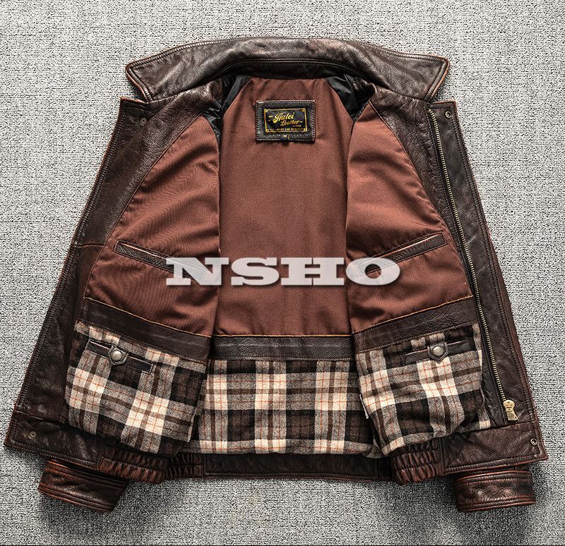 高品質 メンズ レザージャケット カウハイド 牛革 ヴィンテージ加工