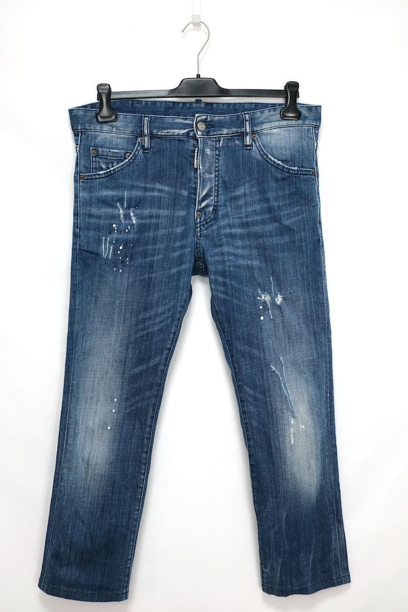 DSQUARED2 ディースクエアード ボトム ダメージデニム ペンキ加工 サイズ50 インディゴ S74LA0667【中古】 - 千葉県公立高等学校