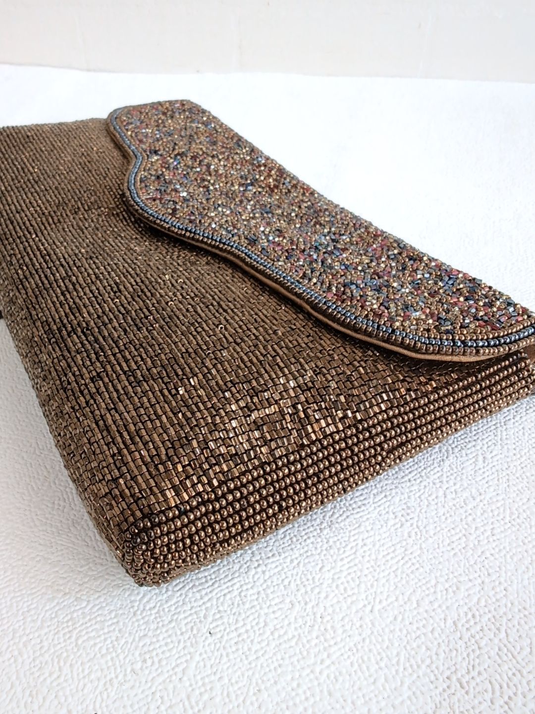 ルミーはしもと モルティ 高級ビーズバッグ ブロンズカラー