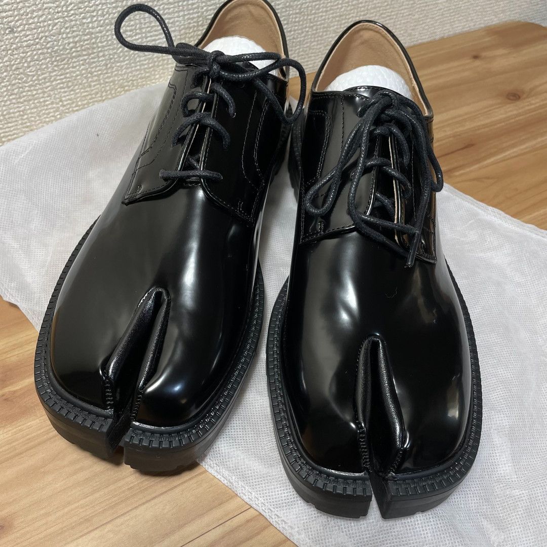 足袋　レースアップ　シューズ　黒　メンズ　42 26㎝　ローファー　ブーツ メンズ 足袋 レースアップシューズ サイズ42 26cmくらい 黒