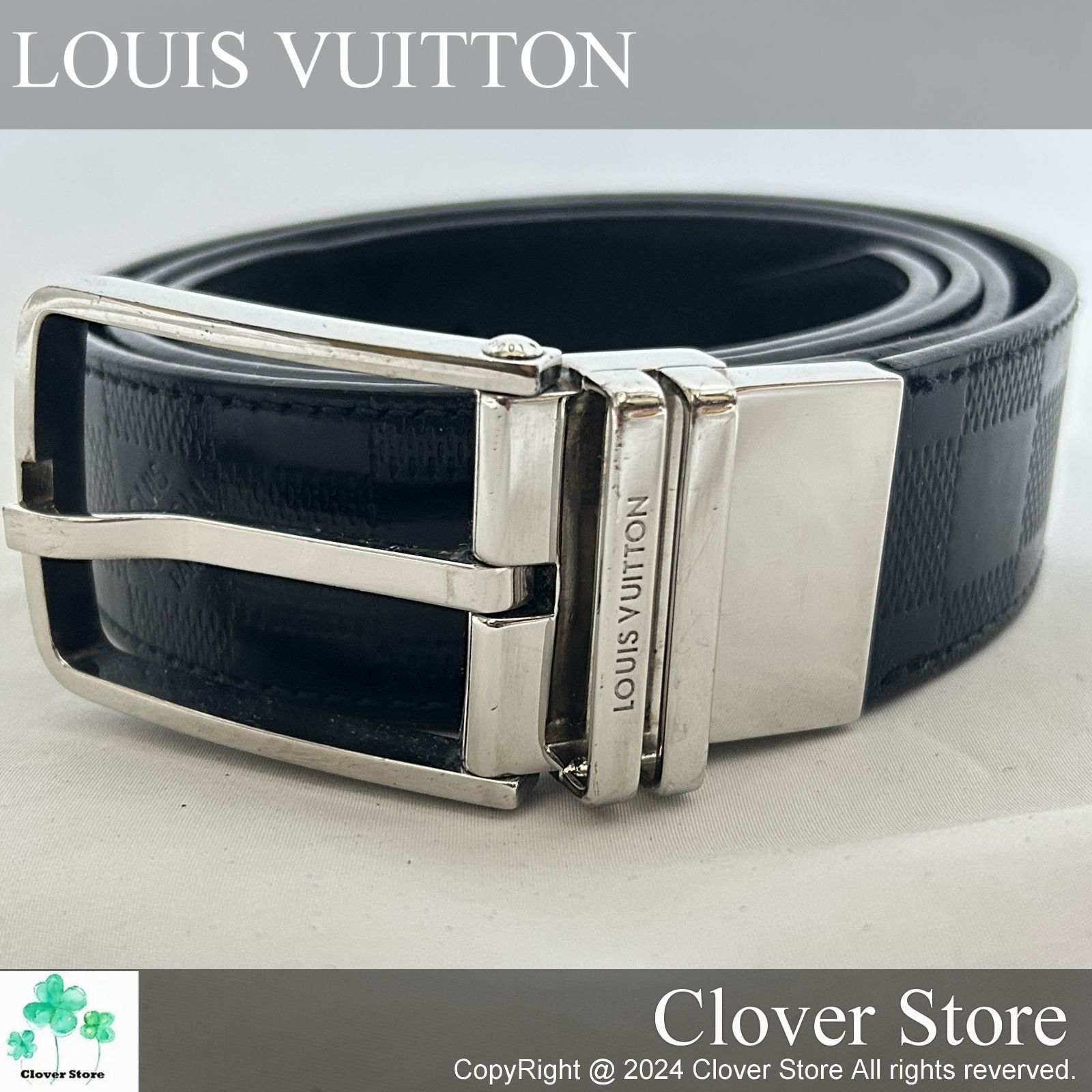 価格交渉お気軽にどうぞ ABランク LOUIS VUITTON ルイ ヴィトン ダミエ レザーベルト ウエスト89〜99cm アンフィニ サンチュール ボストン 95|38 M9674 CA0181