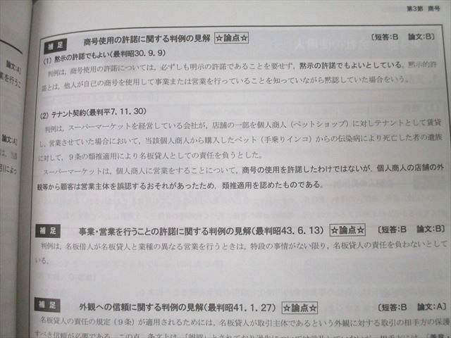 CPA会計学院 公認会計士講座 企業法 テキスト1～3/論文対策集
