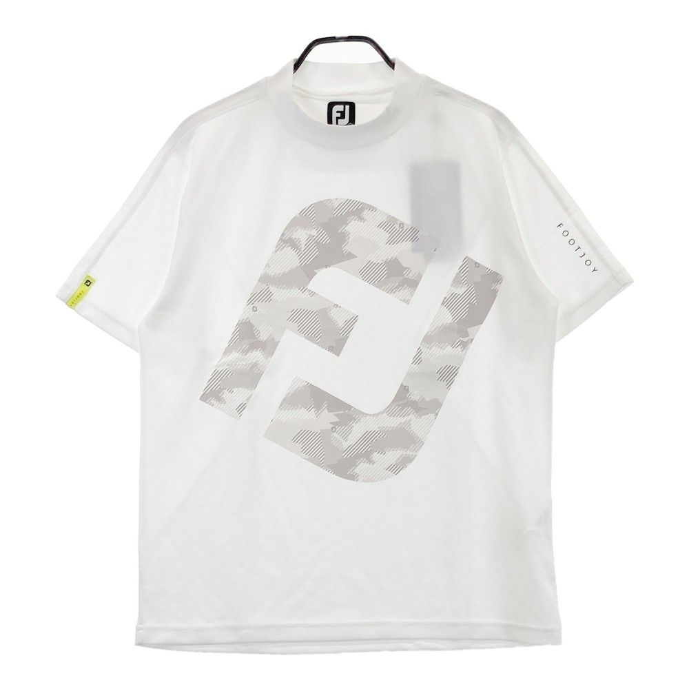 サイズ：XL FOOT JOY フットジョイ 2024年モデル ハイネック半袖Tシャツ ビッグロゴ  ホワイト系 [240101435013] ゴルフウェア メンズ ストスト サイズ：XL FOOT JOY フットジョイ 2024年モデル ハイネック半袖