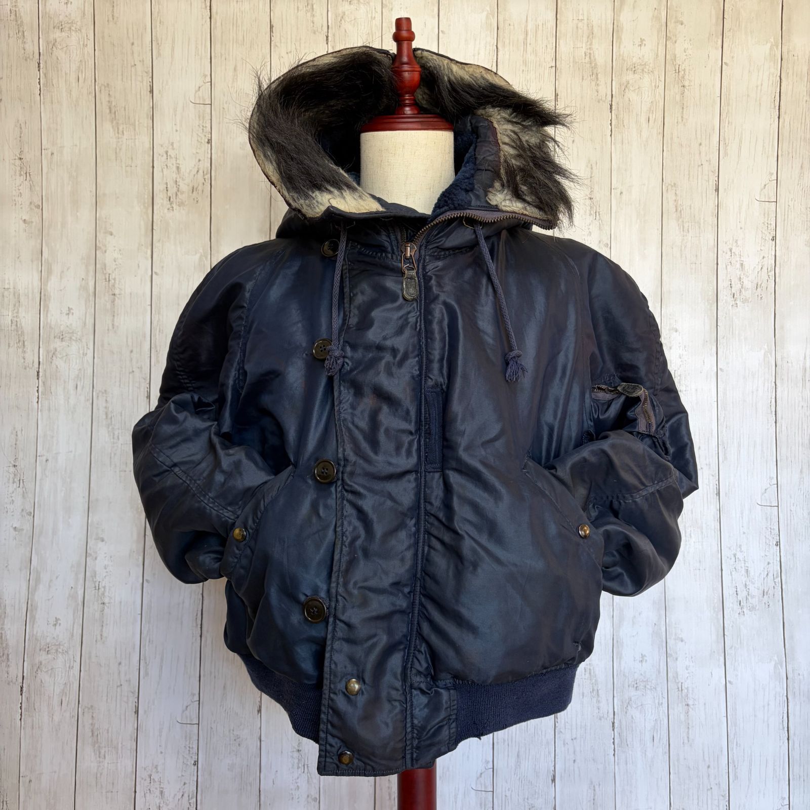 1950 N-2A フライトジャケット ヴィンテージ 50s U.S.AIR FOCE N-2A Fiying Jacket フライトジャケット XLサイズ ネイビー