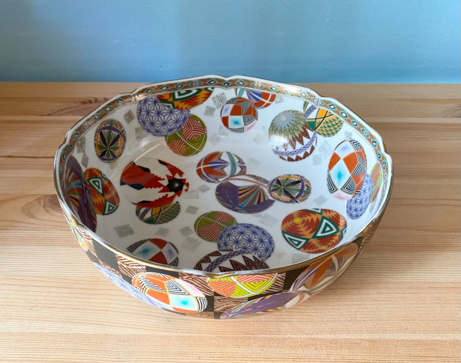 前畑陶器　庫山窯　色絵手まり　菓子鉢 前畑陶器 庫山窯 色絵手まり 菓子鉢