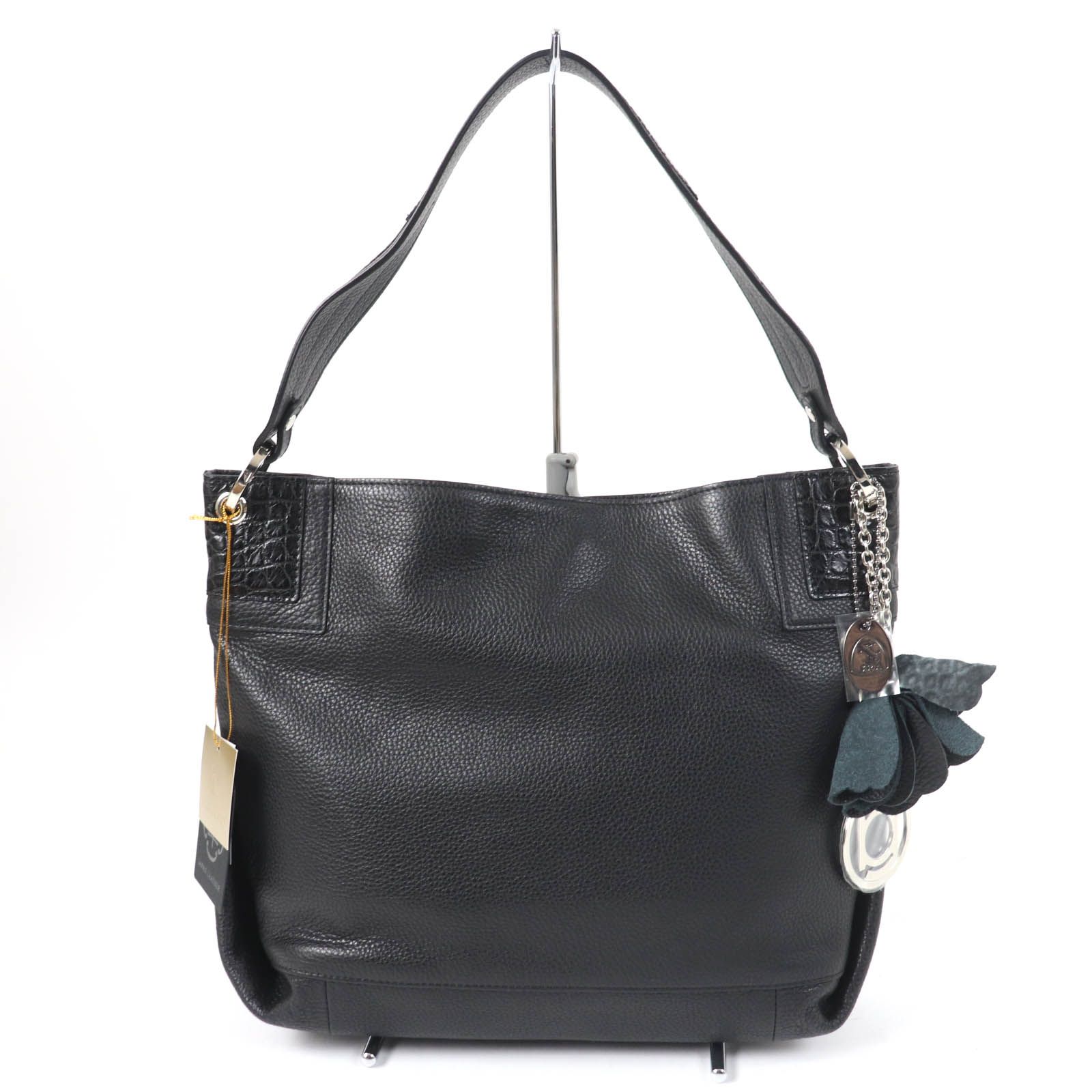 未使用品☆BEAUGRAND ボーグラン JRAタグ・チャーム付 クロコレザー