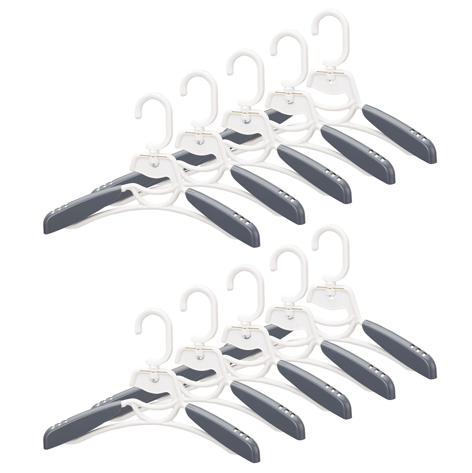 数量 コンパクトに収納 省スペース 子供服も干せる スライドショルダー 首元伸びない 肩幅調節 物干し 横31.2 cm×縦20 cm×厚4.3 cm 10本セット 058120 襟ぐりを伸ばさずやさしく干すスライドハンガー 洗濯ハンガー FLaundry フ