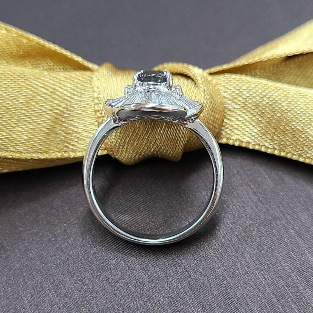 コスパ最高! アレキサンドライト 0.63ct ダイヤ プラチナ リング  