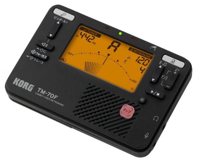 通常の KORG チューナー メトロノーム TM-70F BK チューナー用マイク CM-400 BK セット ブラック
