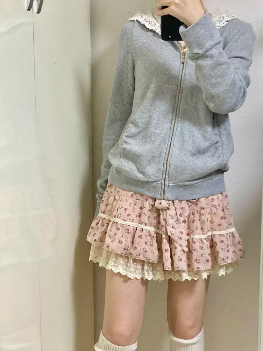 フード付き フラワースカート