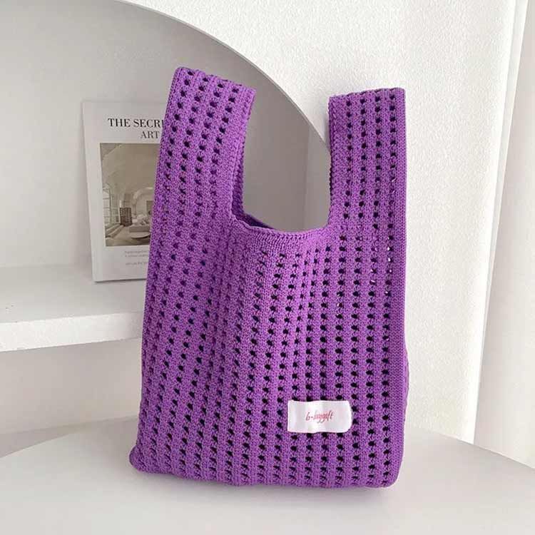 手編みバッグ　編み込みニットバッグ　小 xlx-bag56-1.jpg