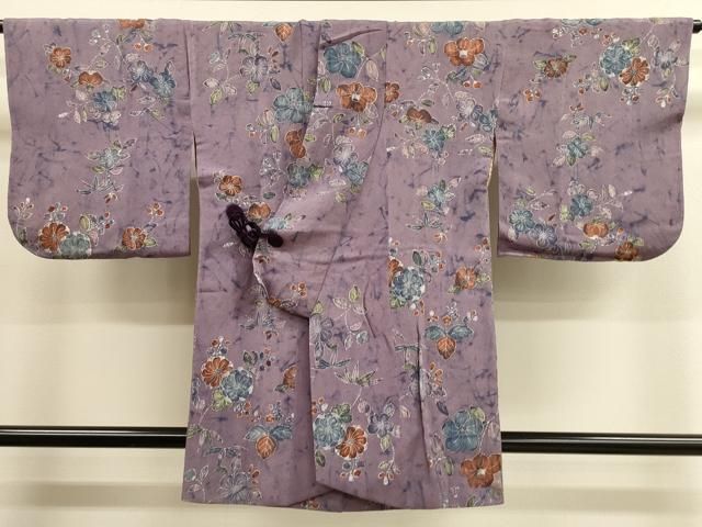平和屋着物道中着　辻が花　鬼しぼ縮緬　正絹　逸品　CAAK3898dy