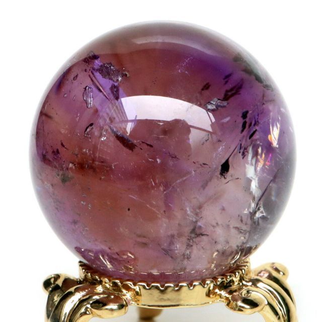 アメトリン 紫黄水晶 丸玉 ブラジル バイーア州産 虹入り レインボー