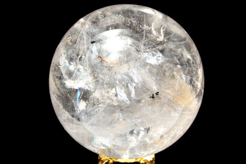 アメトリン スフィア 丸玉 虹入り クリスタルガラス台座付き 1点物