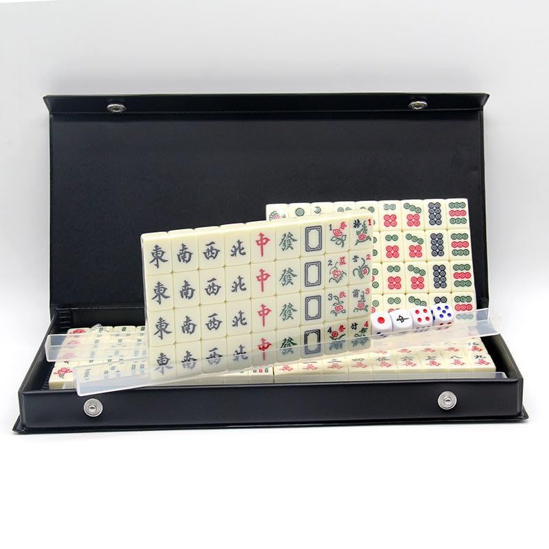 麻雀牌セット オールブラック　木製ケース付き 麻雀牌セット 木製ケース付き 麻雀牌セット オールブラック 木製ケース