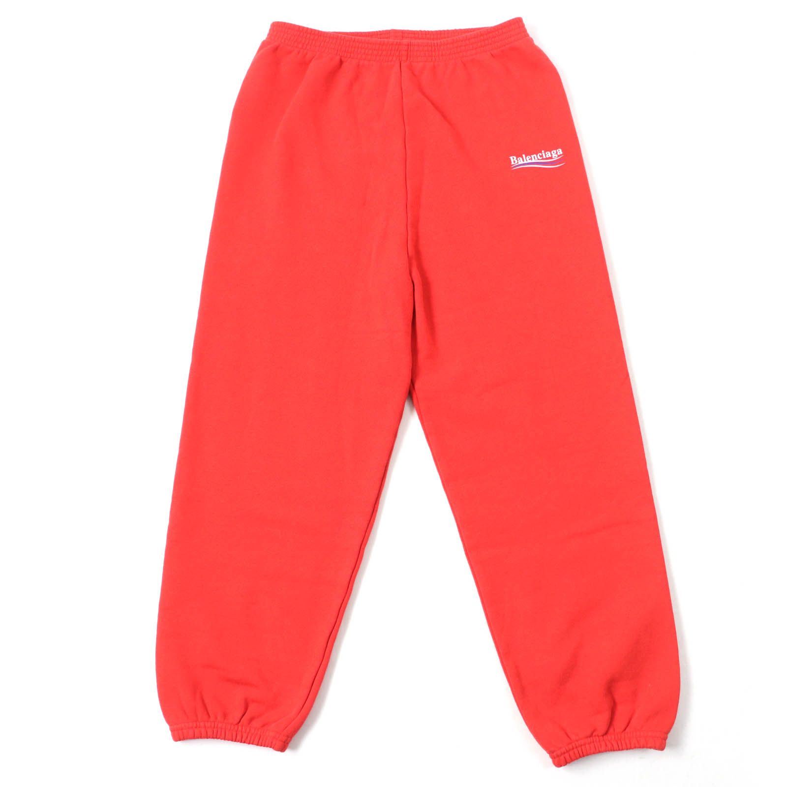BALENCIAGA バレンシアガ 508232 コットン ポリエステル キャンペーンロゴ スウェット パンツ レッド 8 キッズサイズ約130～140cm相当 イタリア製 キッズ