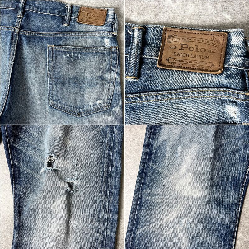 ビンテージ 加工 POLO RALPH LAUREN セルビッチ デニム パンツ 38 32