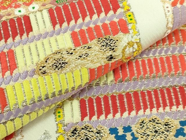 平和屋本店■極上　太鼓柄　本袋帯　龍村平蔵柄　威毛錦　金銀糸　逸品　DZAA6504kh5 平和屋本店□極上 太鼓柄 本袋帯 龍村平蔵柄 威毛錦 金銀糸 逸品