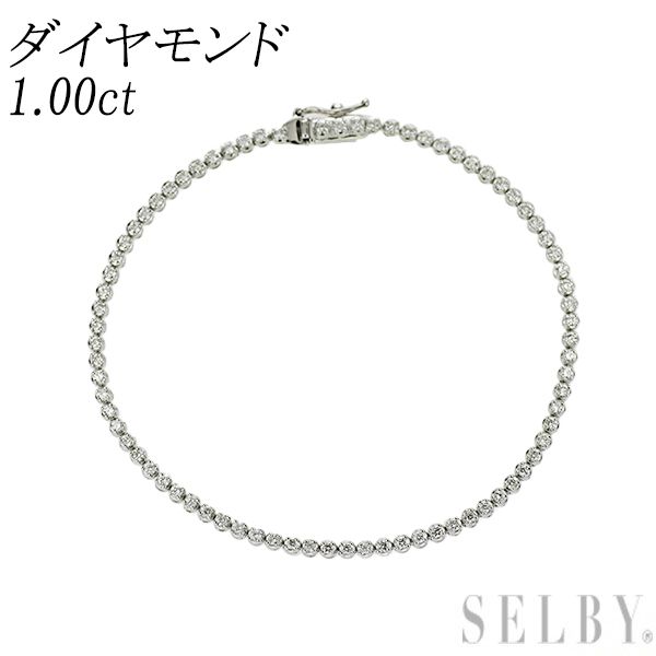 K18WG ダイヤモンド テニス ブレスレット 1.00ct - メルカリ