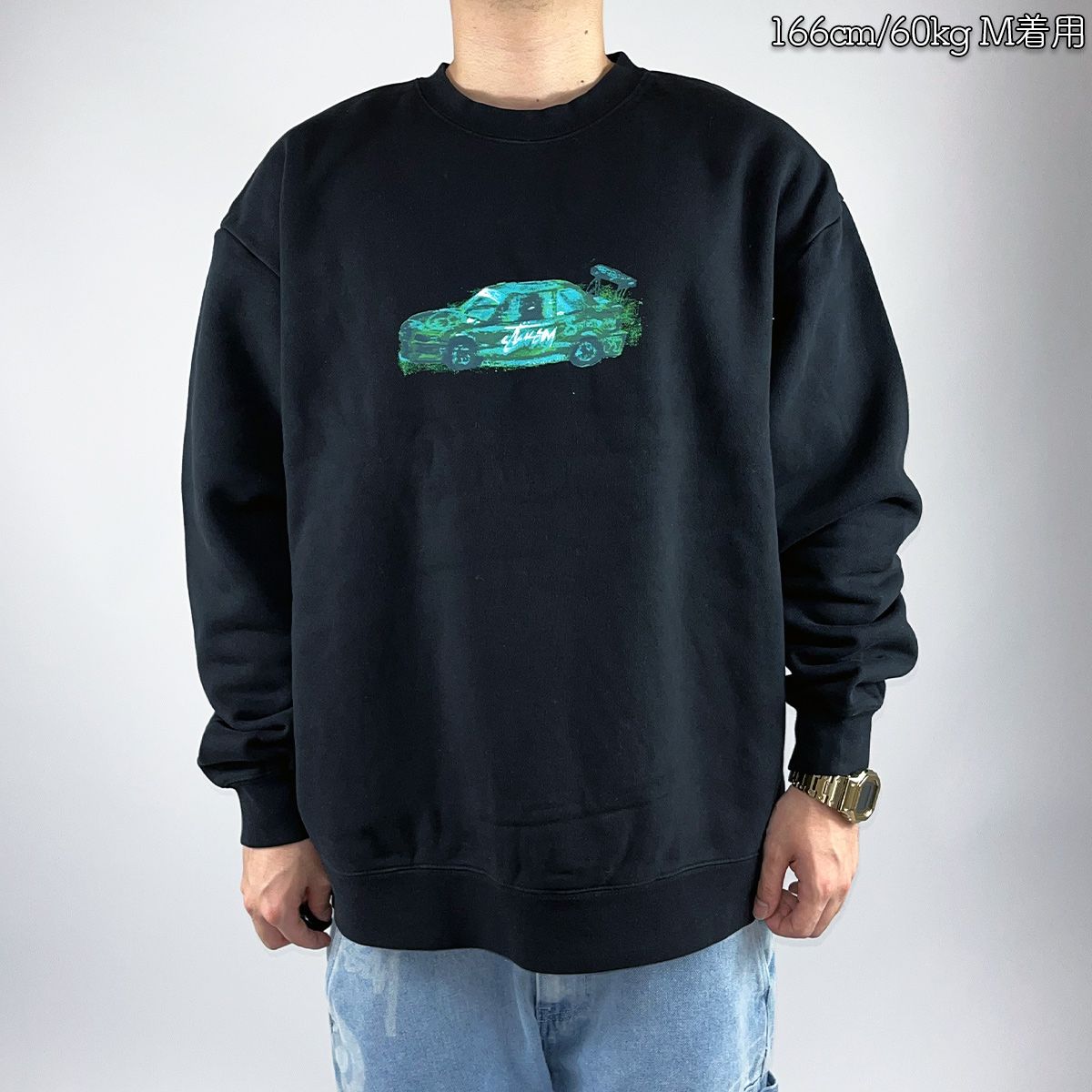 Stussy Australia スウェット ステューシー オーストラリア Race Car Fleece Crewneck ブラック トレーナー メンズ ユニセックス ST024W2204 [衣類]ユ00572 Stussy Australia スウェット ステューシー オーストラリア Race Car