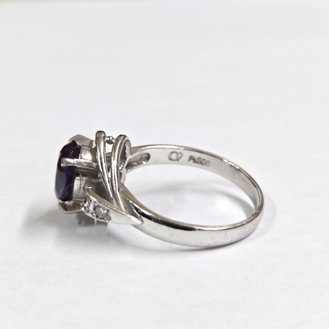 クレサンベール Pt900 アレキサンドライト1.45ct ダイヤ0.05ct リング  