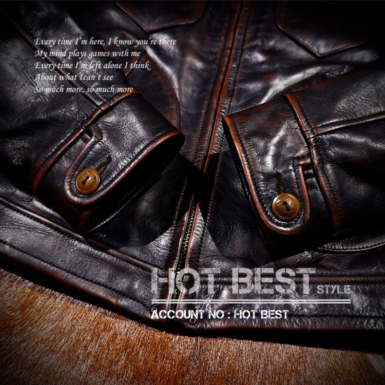 1.5mm 茶芯ホースハイド 30'sスタイル メンズ 革ジャン シングル