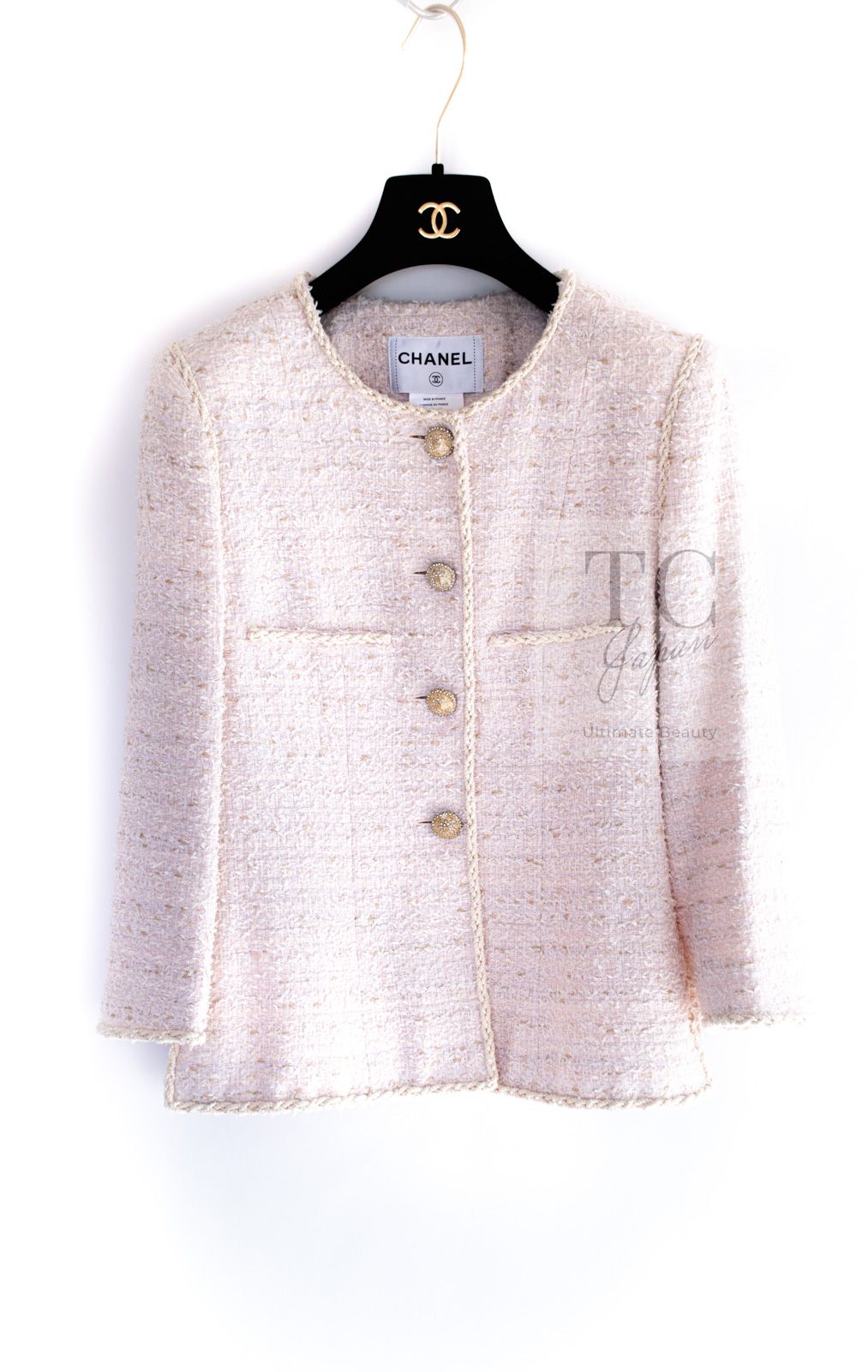 シャネル ジャケット CHANEL 99万 ペール ベージュ ピンク