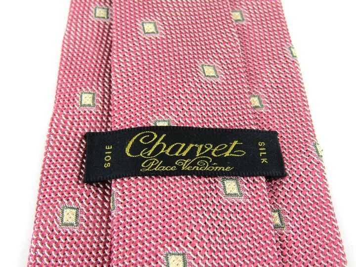 シャルベ ブランドネクタイ スクエアドット柄 シルク フランス製