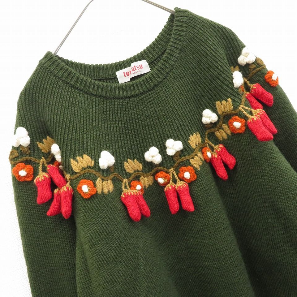専用　★TOMATSU BOUTIQUE　ヴィンテージ　デザインニットセーター tomatsu トマツ ニット セーター トップス 刺繍 a922089i - メルカリ