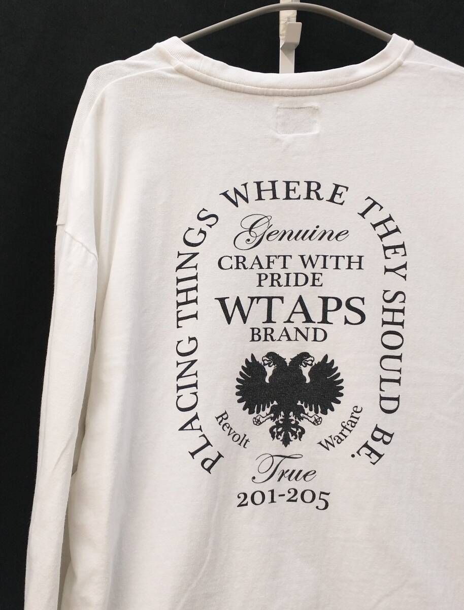 WTAPS HERALDRY DESIGN LOGO L/S TEE ダブルタップス イーグル ロゴ 長袖 Tシャツ ロンT L 白 ホワイト 171ATDT-CSM07 