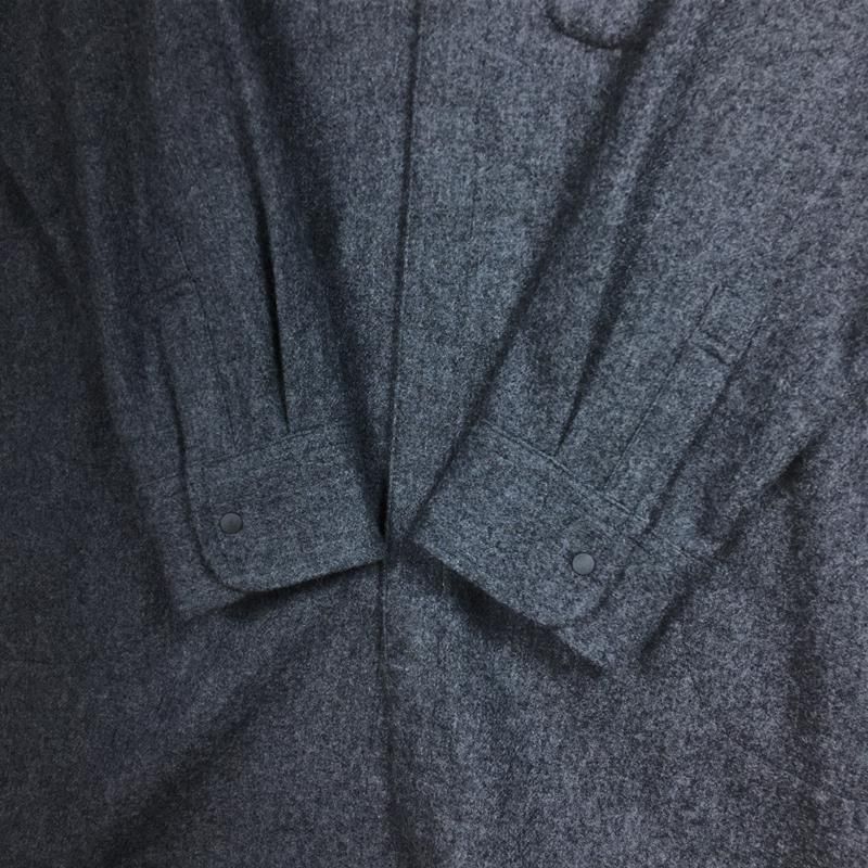 UNISEX 3 アクシーズクインエレメンツ ウールのロングシャツ AXESQUIN ELEMENTS 021028 チャコール系 UNISEX 3 アクシーズクインエレメンツ ウールのロングシャツ