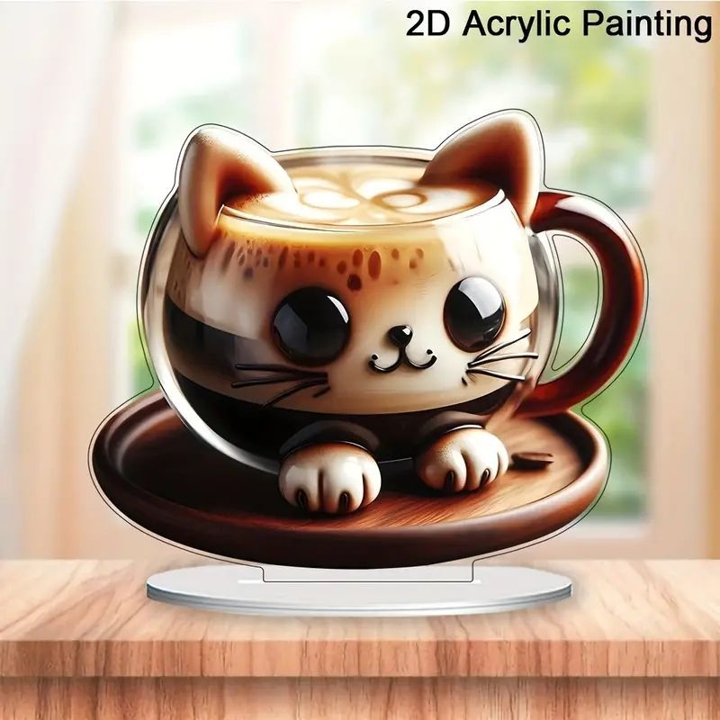 魅力的なカートゥーン猫のコーヒーカップ