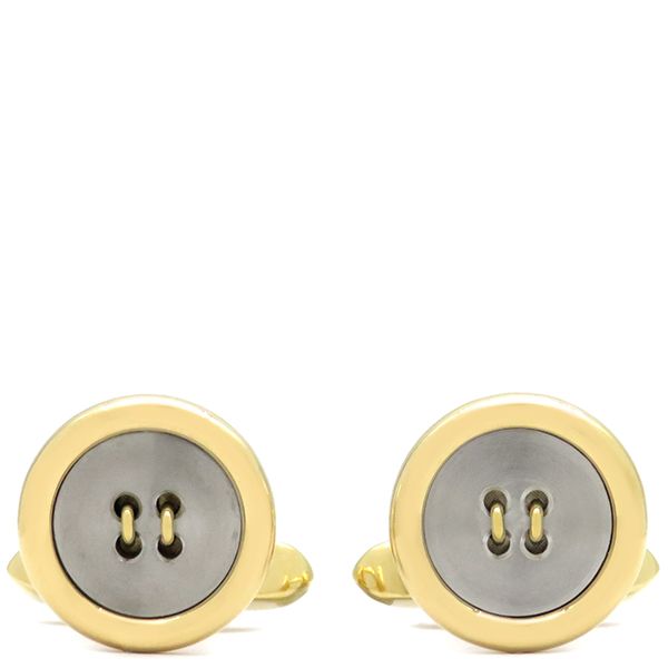 ブルガリ BVLGARI カフス ボタンモチーフ K18YG K18WG イエロー  