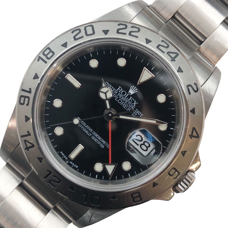 ロレックス ROLEX エクスプローラー Ⅱ 16570 D番 ブラック ステンレス ...