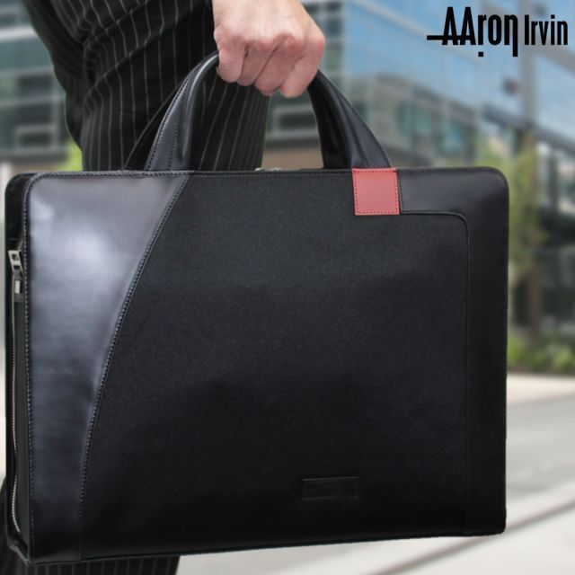 ビジネスバッグ メンズ Aaron Irvin アーロン・アーヴィン マイクロファイバービジネス ブリーフケース 2way B4 ショルダーバッグ メンズ バッグ 斜めがけ ブランド 通勤バッグ aa-szmb4