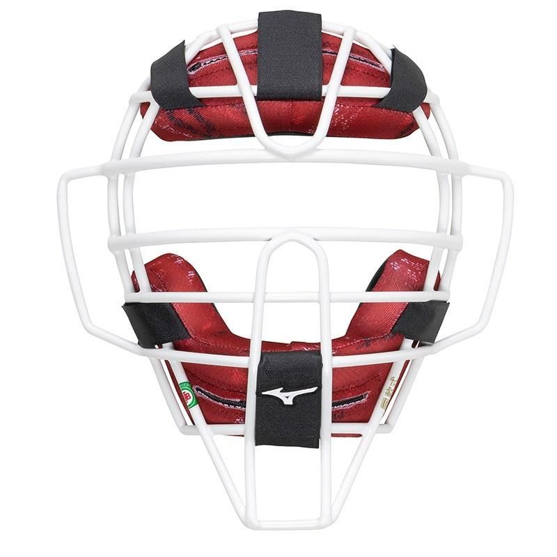 39％引 品 ミズノプロ 一般軟式用キャッチャー防具3点セット レッド×シルバー 袋付 1DJPC02461