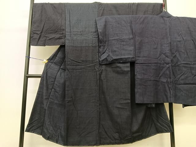 平和屋着物男性　紬　アンサンブル　色無地　黒紅色　正絹　逸品　BAAQ1589fw