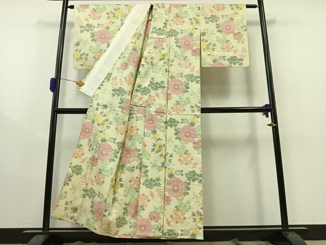 平和屋着物▽上質な紬 単衣 草花文 正絹 逸品 AAAZ0701jh - メルカリ