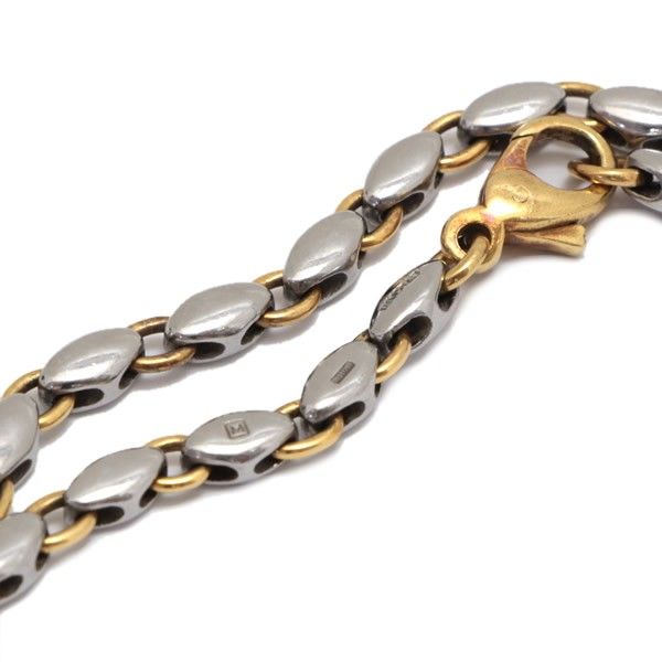 BVLGARI ブルガリ ライスチェーン ブレスレット K18YG ステンレス